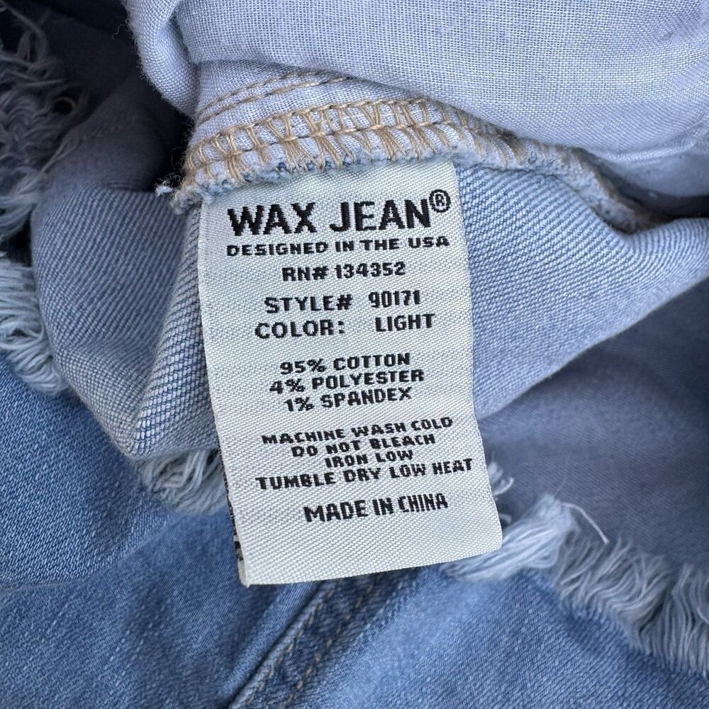 Wax Jeans Denim Overall Dress Button Front Knee Length Size Medium - Picture 9 of 10